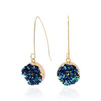 New Fashion Imitation Natural Stone Jewelry Earrings Simple Geometric Drop Shape Resin Pendant Earrings sku image 1