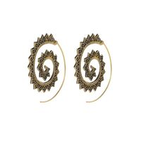 Retro Jewelry Round Spiral Earrings Swirl New Gear Earrings sku image 12