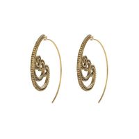 Retro Jewelry Round Spiral Earrings Swirl New Gear Earrings sku image 14