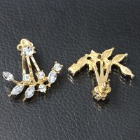 Fashion Girls Jewelry Wholesale Diamond Crystal Earrings Branches Back Hanging Zircon Earrings sku image 1