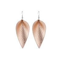 Fashion Creative Earrings Simple Leaf Water Drop Pu Artificial Leather Earring Jewelry Wholesale sku image 2