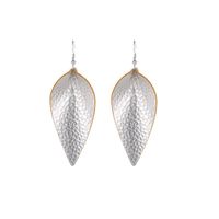 Fashion Creative Earrings Simple Leaf Water Drop Pu Artificial Leather Earring Jewelry Wholesale sku image 3