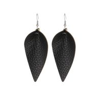 Fashion Creative Earrings Simple Leaf Water Drop Pu Artificial Leather Earring Jewelry Wholesale sku image 6