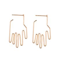 Simple And Stylish Earrings Stick Figure Open Palm Ladies Earrings sku image 1