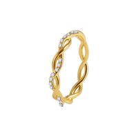 Fashion Simple Diamond Twist Ring Ms. Environmentally Friendly Copper Diamond Twisted Bridal Ring sku image 5
