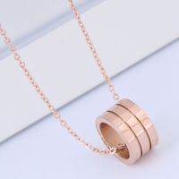 Fashion Exquisite And Simple Circle Titanium Steel Sweet Ol Female Necklace sku image 1
