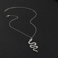 Creative Pop Snake Necklace Metal Diamond Pendant main image 9