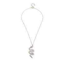Creative Pop Snake Necklace Metal Diamond Pendant main image 10