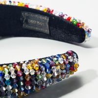 Hair Accessories Luxury Beaded Sponge Fabric With Crystal Wide Edge Hair Band main image 6