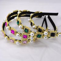 Hoop Retro Wind Baroque Rhinestone Pearl Crystal Druna Hair Hoop main image 1