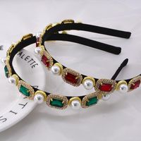 Korean Rhinestone Crystal Colored Sea Story Baroque Gem Colored Diamond Headband main image 3