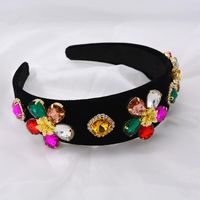 Stoff Breit Krempiges Stirnband Barockes Haarnack Stirnband Frauen Koreanische Kristallfarbe Süße Rutsch Feste Haarschmuck main image 4