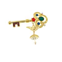 Fashion Retro Geometric Angel Key Pin Chain Brooch For Women Banquet Dress Accessories main image 6