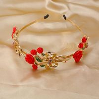 New Baroque Rose Rhinestone Gem Flannel Women&#39;s Narrow Hair Accessories Korean Headband main image 2