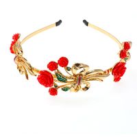 Européen Et Américain Nouveau Baroque Rose Strass Pierres Précieuses Flanelle Exagéré Personnalisé Femmes Bord Étroit De Cheveux Accessoires De Cheveux Coréenne Hoop main image 6