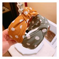 Retro Sweet Cream Polka Dot Middle Knot Double Hoop Wholesales Yiwu Suppliers China main image 5