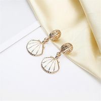 New Fashion Color Retention Plating Retro Marine Wind Shell Ear Pin Earrings Wholesale main image 5