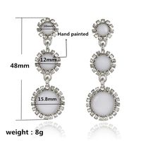 Trendy New Simple Diamond Long Earrings Retro Circle Alloy Earrings main image 4