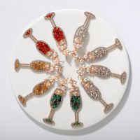 New Wine Glass Earrings Fashion Diamond Earrings Wholesale main image 1