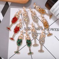 New Wine Glass Earrings Fashion Diamond Earrings Wholesale main image 5