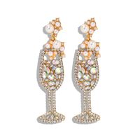 New Wine Glass Earrings Fashion Diamond Earrings Wholesale main image 6