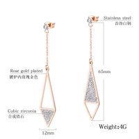 Korean Fashion Earrings Titanium Steel Ladies Earrings Zircon Diamond Full Diamond Earrings Female Wild Tassel Earrings main image 6