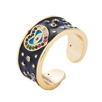 Europäische Und Amerikanische  Fashion Ring Grenz Überschreitende Übertriebene Accessoires Kupfer Mikro Eingelegte Farbe Zirkon Ring Überzogen 18 Karat Gold Hands Chmuck sku image 2