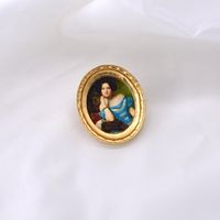 2019 Nouveau Rétro Exagérée Renaissance Peinture À L'huile Dame Baroque Broche Vêtements Accessoires En Gros sku image 3