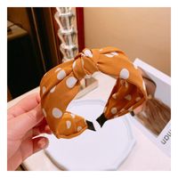 Retro Sweet Cream Polka Dot Middle Knot Double Hoop Wholesales Yiwu Suppliers China sku image 1