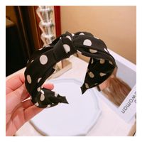 Retro Sweet Cream Polka Dot Middle Knot Double Hoop Wholesales Yiwu Suppliers China sku image 3
