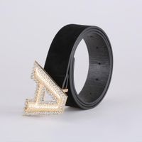 Korean Fashion Suede Belt New Creative Letter A Diamond Belt Women sku image 1