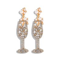 New Wine Glass Earrings Fashion Diamond Earrings Wholesale sku image 1