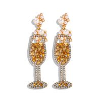 New Wine Glass Earrings Fashion Diamond Earrings Wholesale sku image 2