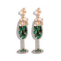 New Wine Glass Earrings Fashion Diamond Earrings Wholesale sku image 4