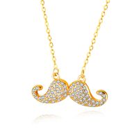 New Micro Zircon Bearded Necklace Women Fashion Copper Plated Gold Ladies Necklace sku image 2