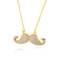 New Micro Zircon Bearded Necklace Women Fashion Copper Plated Gold Ladies Necklace sku image 1