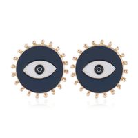 Yi Wu Jewelry New Fashion Metal Contrast Color Demon Eyes Exaggerated Earrings Wholesale sku image 1