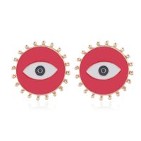 Yi Wu Jewelry New Fashion Metal Contrast Color Demon Eyes Exaggerated Earrings Wholesale sku image 2