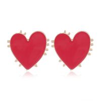 Yi Wu Jewelry New Fashion Metal Contrast Color Love Earrings Wholesale sku image 1