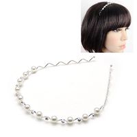 Korean Hair Accessories Pearl Wave Diamond Headband Fine Headband main image 5