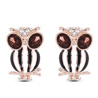 Fashion Metal Wild Flash Diamond Unique Owl Ear Studs sku image 2