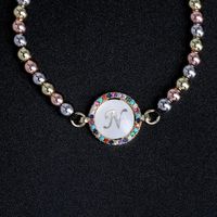 Fashion Bracelet Simple 26 Letter Jewelry Gift Souvenir 18k Ball Woven Bracelet Wholesale main image 3