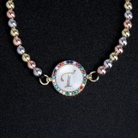 Fashion Bracelet Simple 26 Letter Jewelry Gift Souvenir 18k Ball Woven Bracelet Wholesale main image 5