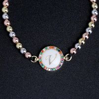 Fashion Bracelet Simple 26 Letter Jewelry Gift Souvenir 18k Ball Woven Bracelet Wholesale main image 6