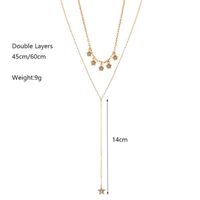 Approvisionnement Du Commerce Extérieur Ornement Mode Plus Que Simple Strass Étoile À Cinq Branches Pendentif Double-couche Collier Chandail Chaîne Collier Femmes main image 6