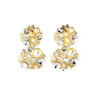 Fashion Jewelry Wholesale Round Pearl Diamond Pendant Women's Ear Studs main image 1