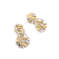 Fashion Jewelry Wholesale Round Pearl Diamond Pendant Women's Ear Studs main image 3