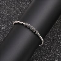 Chaude 6mmzc Noir Zircon Tissé Bracelet De Cuivre Micro Incrusté Zircon Perles Bracelet Pour Hommes Et Femmes main image 4