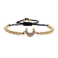 Fashion Copper Micro Inlaid Zircon Moon Zircon Moon Bracelet Women&#39;s Woven Bracelet main image 1