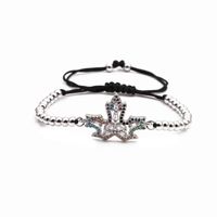 Fashion Micro Set Zircon Maple Leaf Bracelet Pulsera Con Cuentas De Cobre main image 4